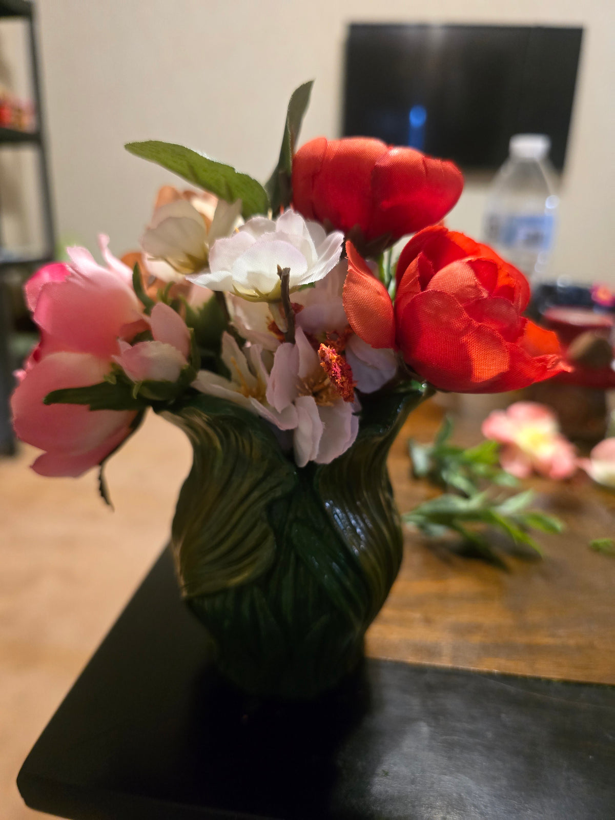 Elegance in Relief: Vase of Leaves